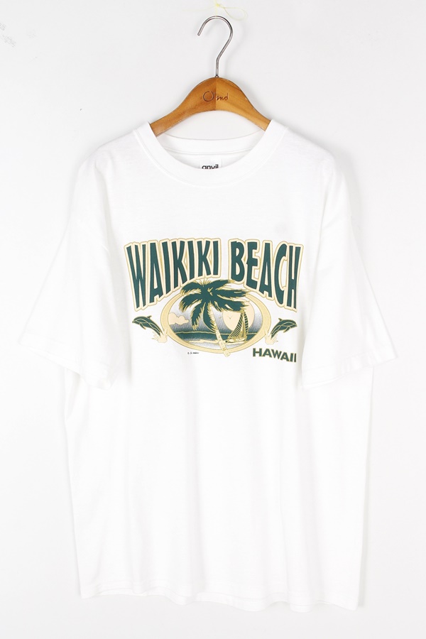 ANVIL 빈티지 VAIKIKI BEACH 프린팅 티셔츠 MAN_M