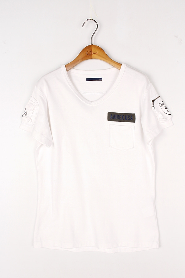 AVIREX 아비렉스 원 포켓 밀리터리 티셔츠 WOMAN_M