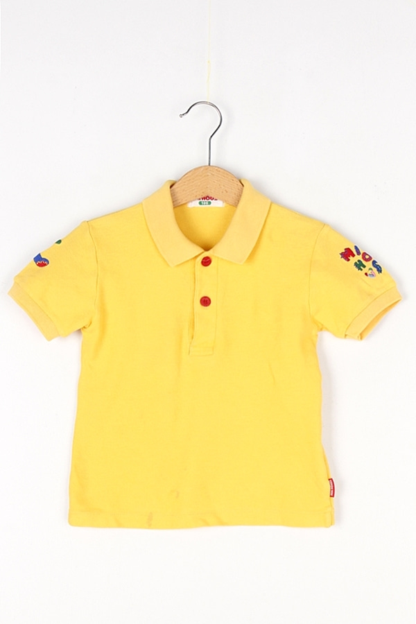 MIKIHOUSE 미키하우스 소매 자수 포인트 티셔츠 KIDS_100