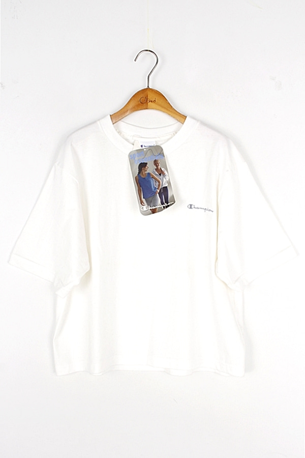 미사용품 CHAMPION_MADE USA 90s 빈티지 로고 자수 티셔츠 WOMAN_L
