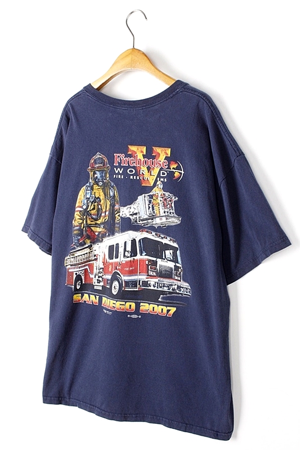 GILDAN 빈티지 FIREHOUSE WORLD 프린팅 티셔츠 MAN_M
